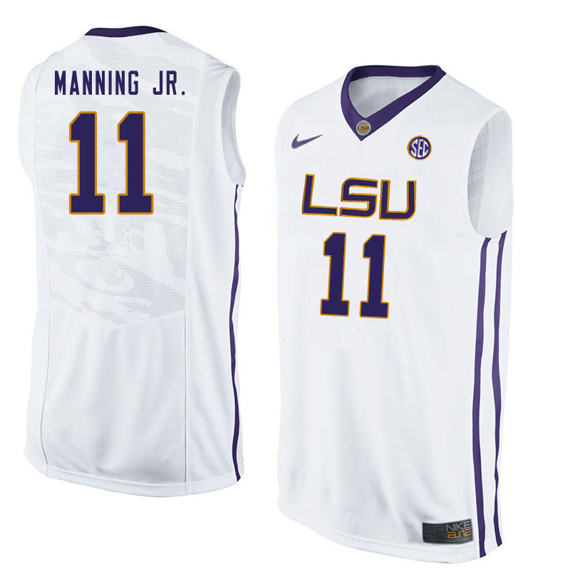 Men #11 Charles Manning Jr. LSU Tigers College Basketball Jersyes Sale-White - Click Image to Close